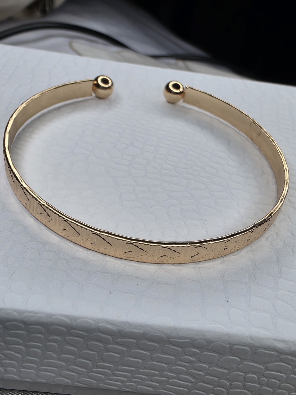 Gold-Tone Engraved Cuff Bracelet - Women Jewelry